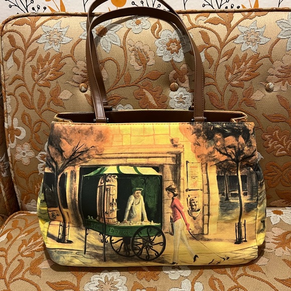 Handbags - Parisian print tote bag purse AI